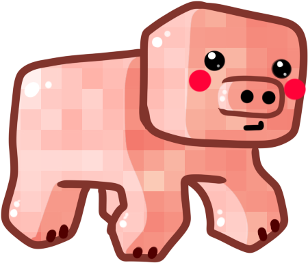 Chibi Pig By Ronindude On Deviantart - Minecraft Pig (450x385), Png Download