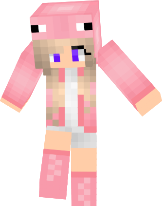 Image - Minecraft Skin Cute Pig Girl (333x423), Png Download