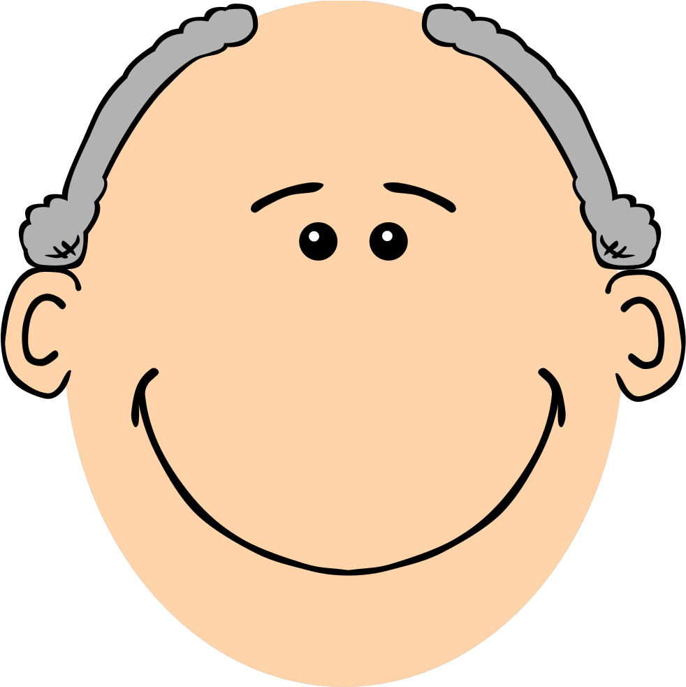 Grandpa Grey - Cartoon Man Face (981x1000), Png Download