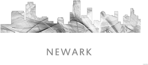 Click And Drag To Re-position The Image, If Desired - Newark Skyline Black And White (600x400), Png Download