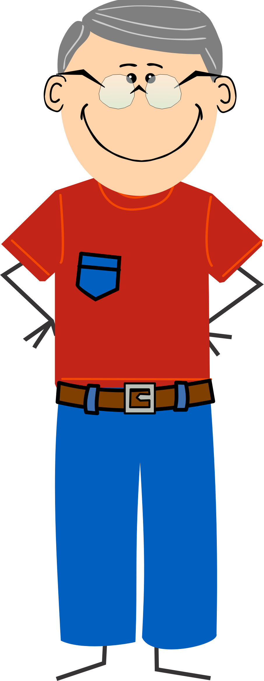 This Free Icons Png Design Of Grandpa With Jeans And (906x2336), Png Download