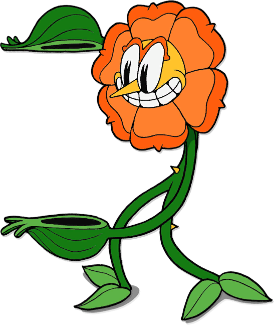 Daisy Pot - Daisy Pot Cuphead (547x648), Png Download