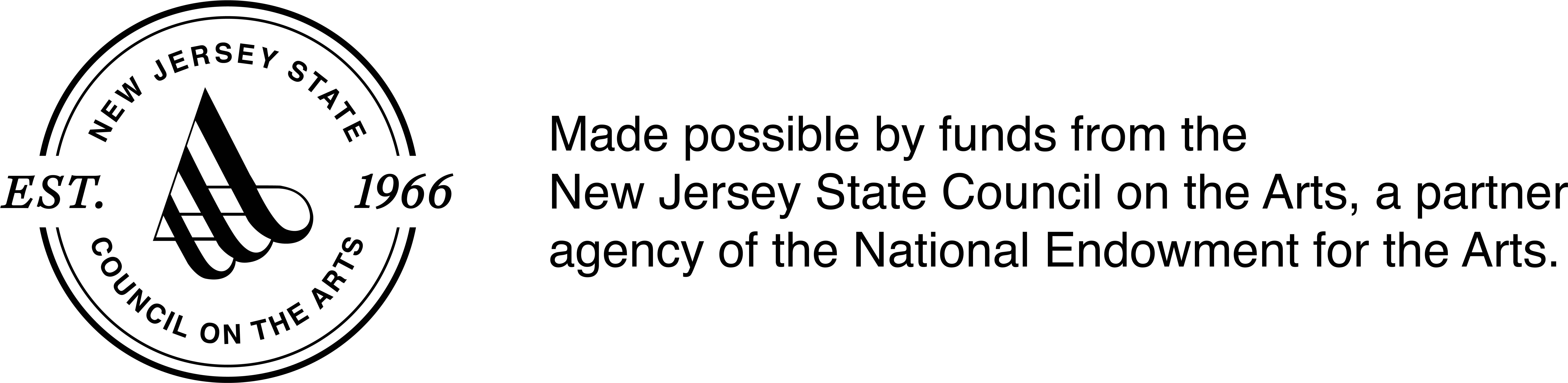 Njca Logo With Statement Flat Black Png File - New Jersey State Council On The Arts (10478x3000), Png Download