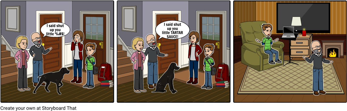 Bad Word Grandma And Bad Word Grandpa - Cartoon (1164x385), Png Download
