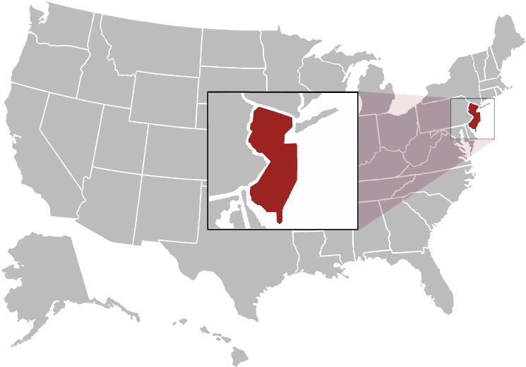 New Jersey Map Image - Map (756x550), Png Download