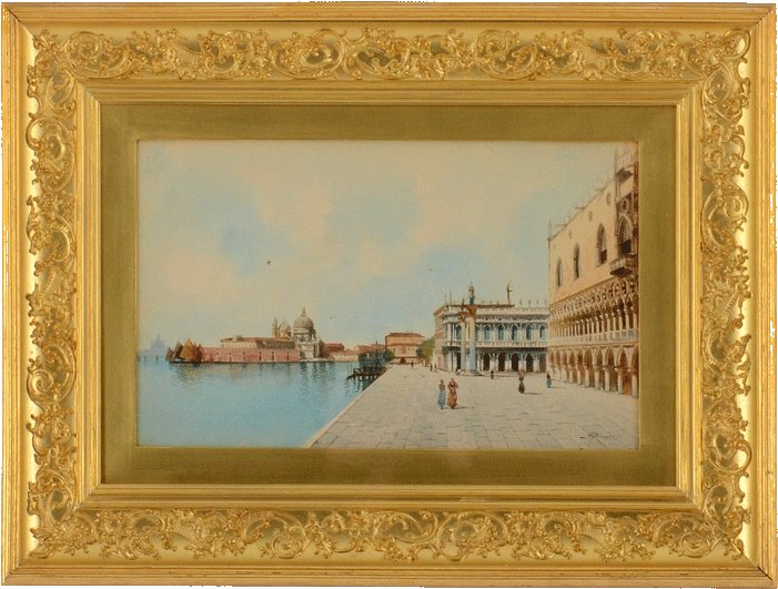 Watercolor A View Of The Riva Degil Schiavoni Venice - Venice (720x720), Png Download