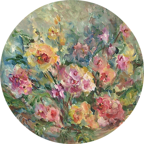 Bleed Area May Not Be Visible - Floral Painting (600x600), Png Download
