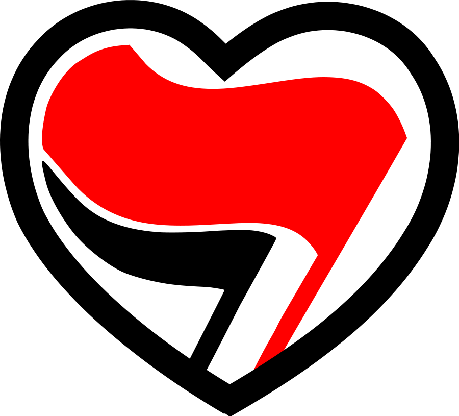 Anarcho Communist Symbol - Love Antifa (900x815), Png Download