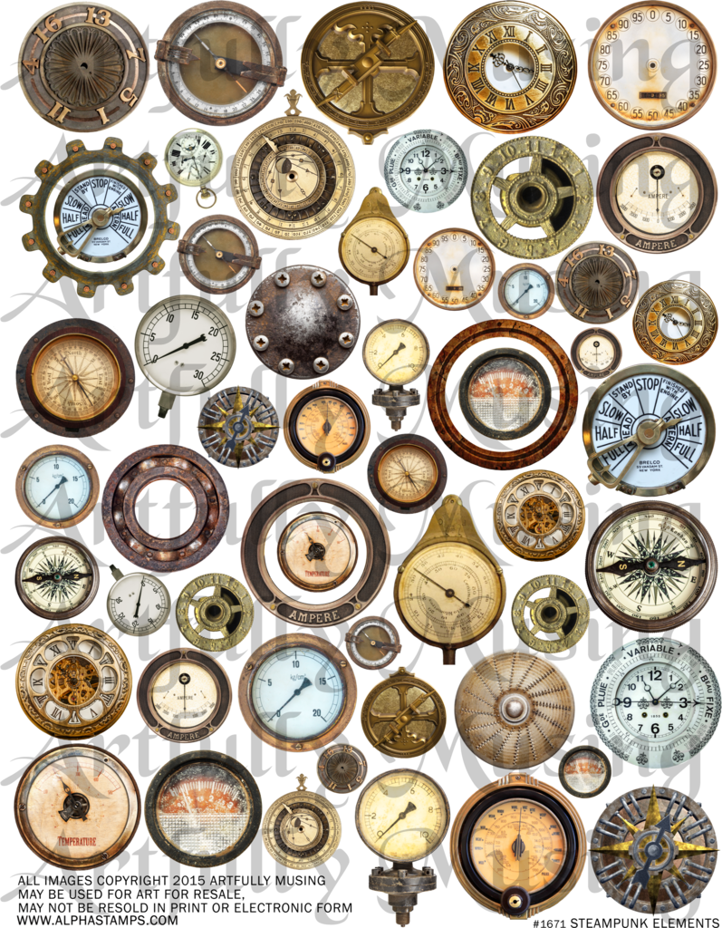 Steampunk Elements Collage Sheet - Collage (797x1024), Png Download