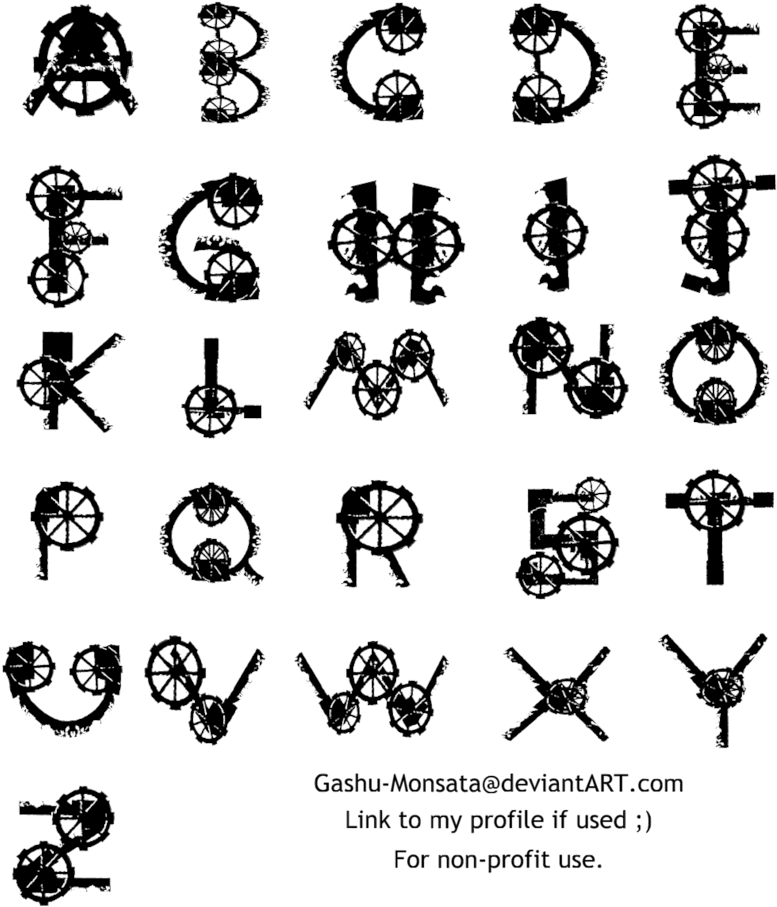 Steampunk - Steampunk Alphabet (805x991), Png Download