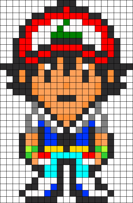 Ash Ketchum Perler Bead Pattern / Bead Sprite - Hama Beads Pokemon Ash (442x673), Png Download