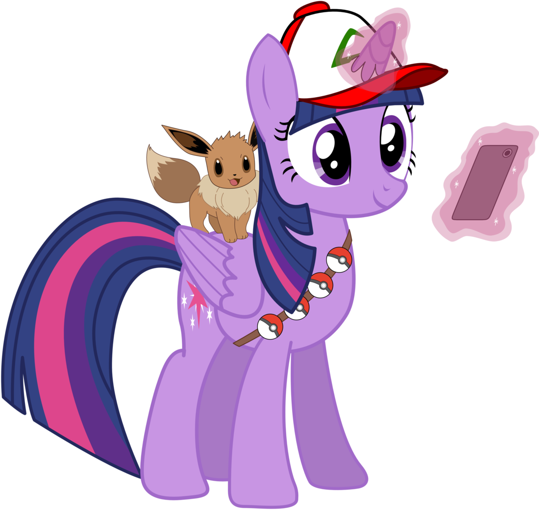 Sonofaskywalker, Ash Ketchum, Cap, Crossover, Eevee, - Twilight Sparkle (1081x1024), Png Download