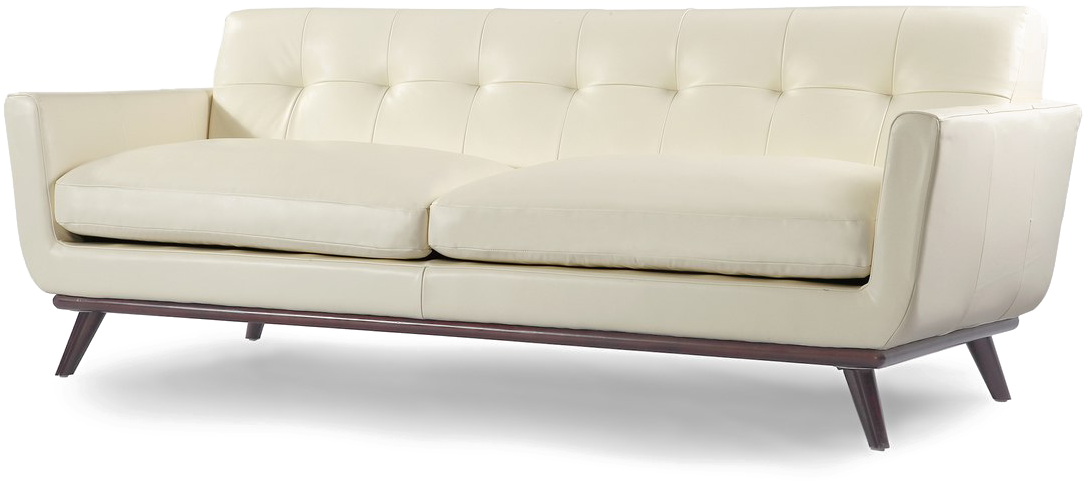Modern Sofa Png Free Download - White Mid Century Modern Sofa (1280x665), Png Download