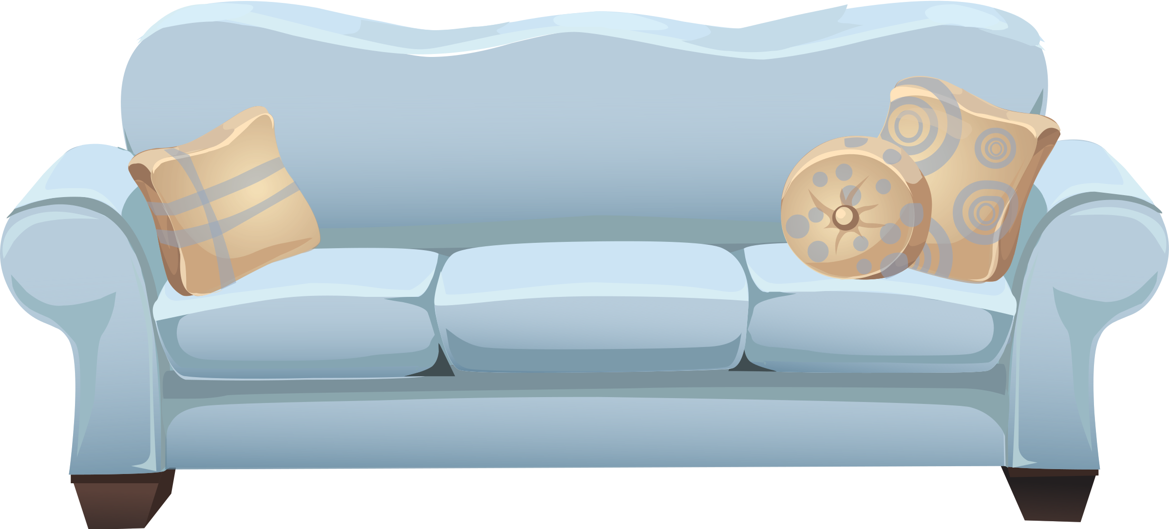 This Free Icons Png Design Of Powder Blue Sofa (2400x1087), Png Download