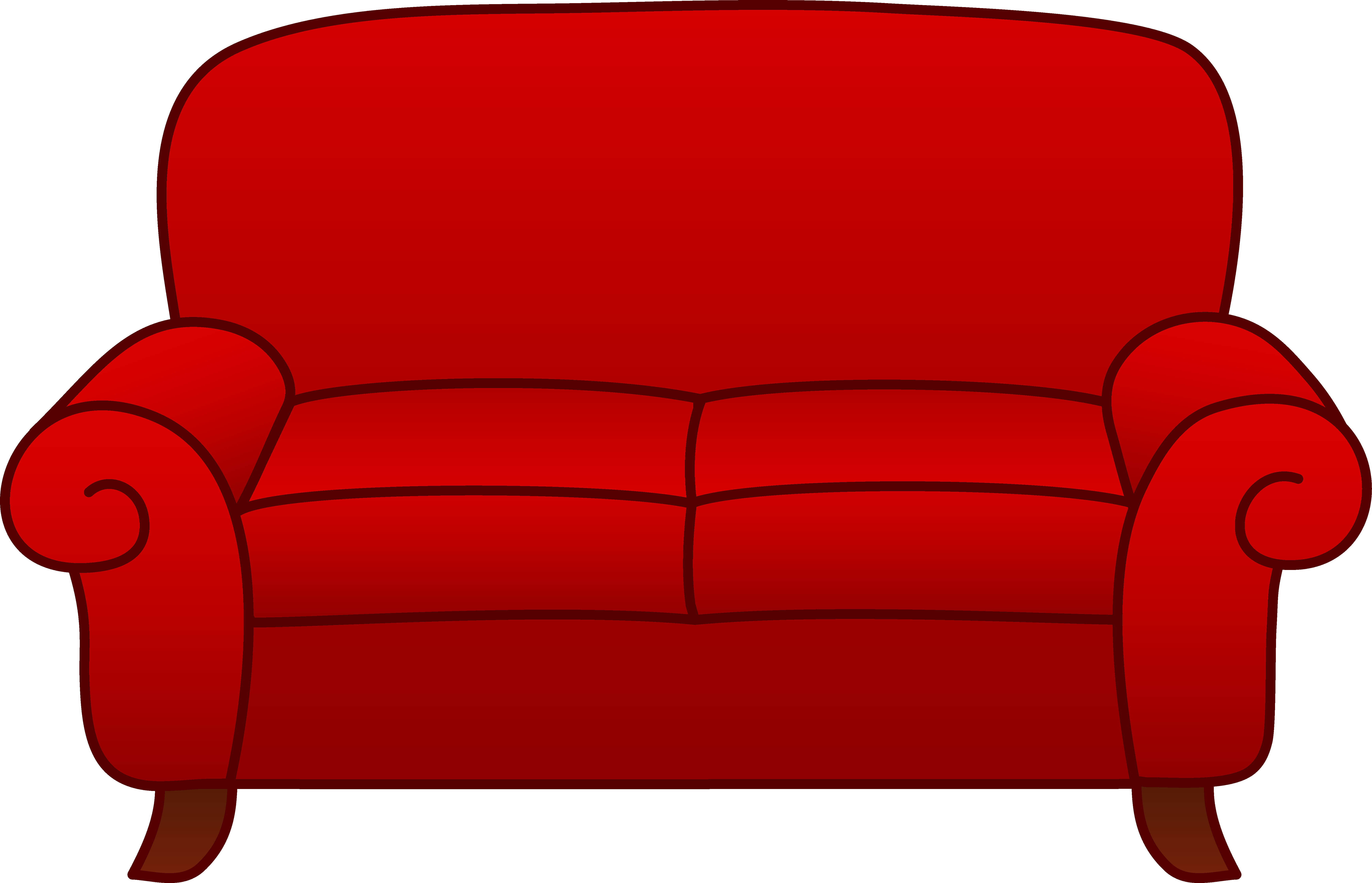 Red Sofa Clip Art Clipart Panda - Sofa Clipart (6947x4471), Png Download