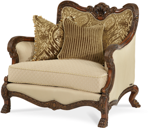 Chateau Beauvais Option 1 Wood Trim Sofa - Aico Chateau Beauvais Wood Trim Chair (600x510), Png Download