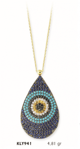 14 Ayar Altın Nazar Boncuğu Kolye Kly941 - Locket (500x500), Png Download