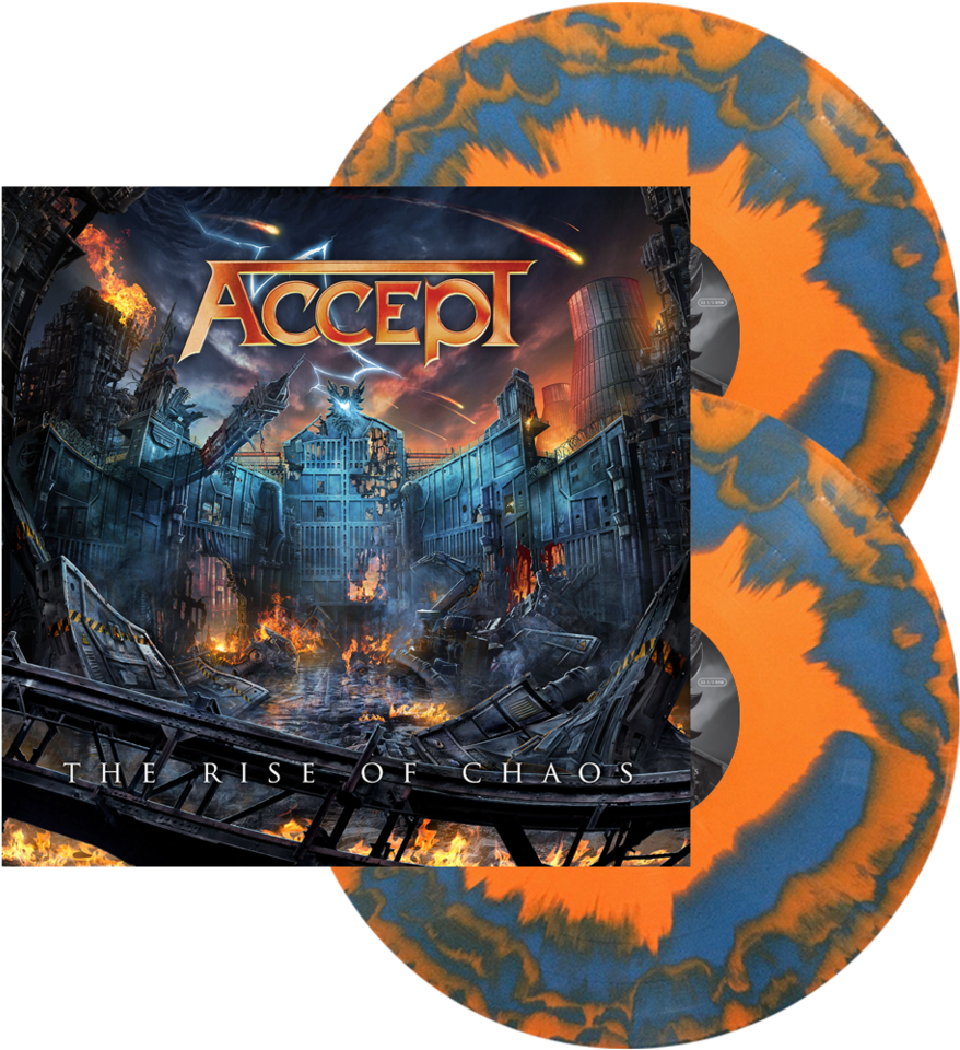 Accept The Rise Of Chaos Orange Blue Swirl Nuclear - Accept The Rise Of Chaos Vinyl (1000x1000), Png Download