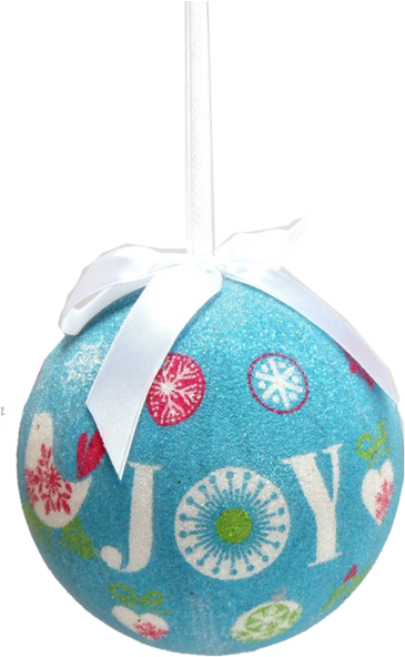 Blue Glittered Ornament With Christmas Polka Dots - Christmas Day (367x600), Png Download