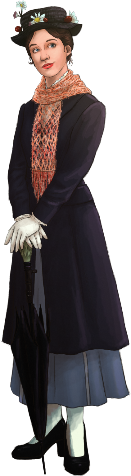 Disney Girls Collab Mary Poppins By Atarial D6nrqz4 - Mary Poppins Returns Costume (1280x1811), Png Download