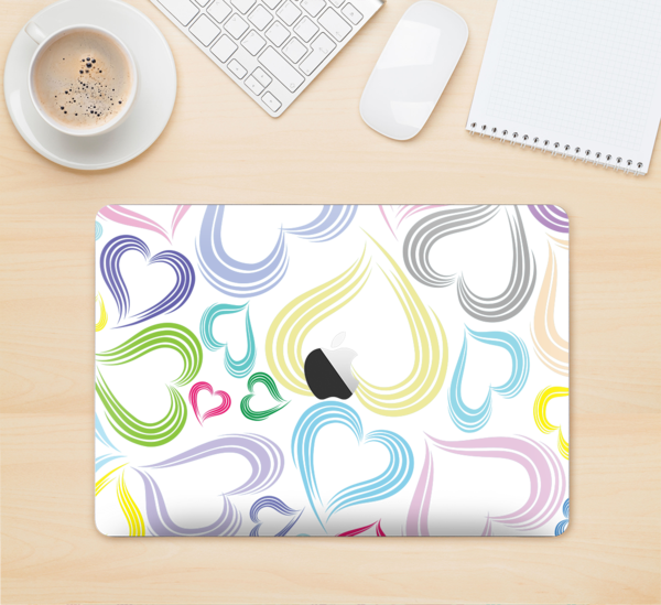 The Pastel Color Vector Heart Pattern Skin Kit For - Tp-link Tl-ue300 Ethernet Network Adapter (white) (600x549), Png Download