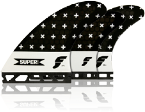 Futures Super Large Honeycomb 5-fin - Futures Fins Super Tri-quad - Smoke/white Bar (470x598), Png Download