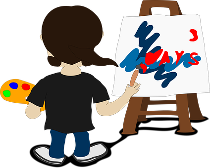 Painter Artist Paint Paintbrush Artistic C - Painter Clipart (424x340), Png Download