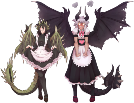 Dragon Maid X Monster Hunter - Monster Hunter World Maid (500x374), Png Download