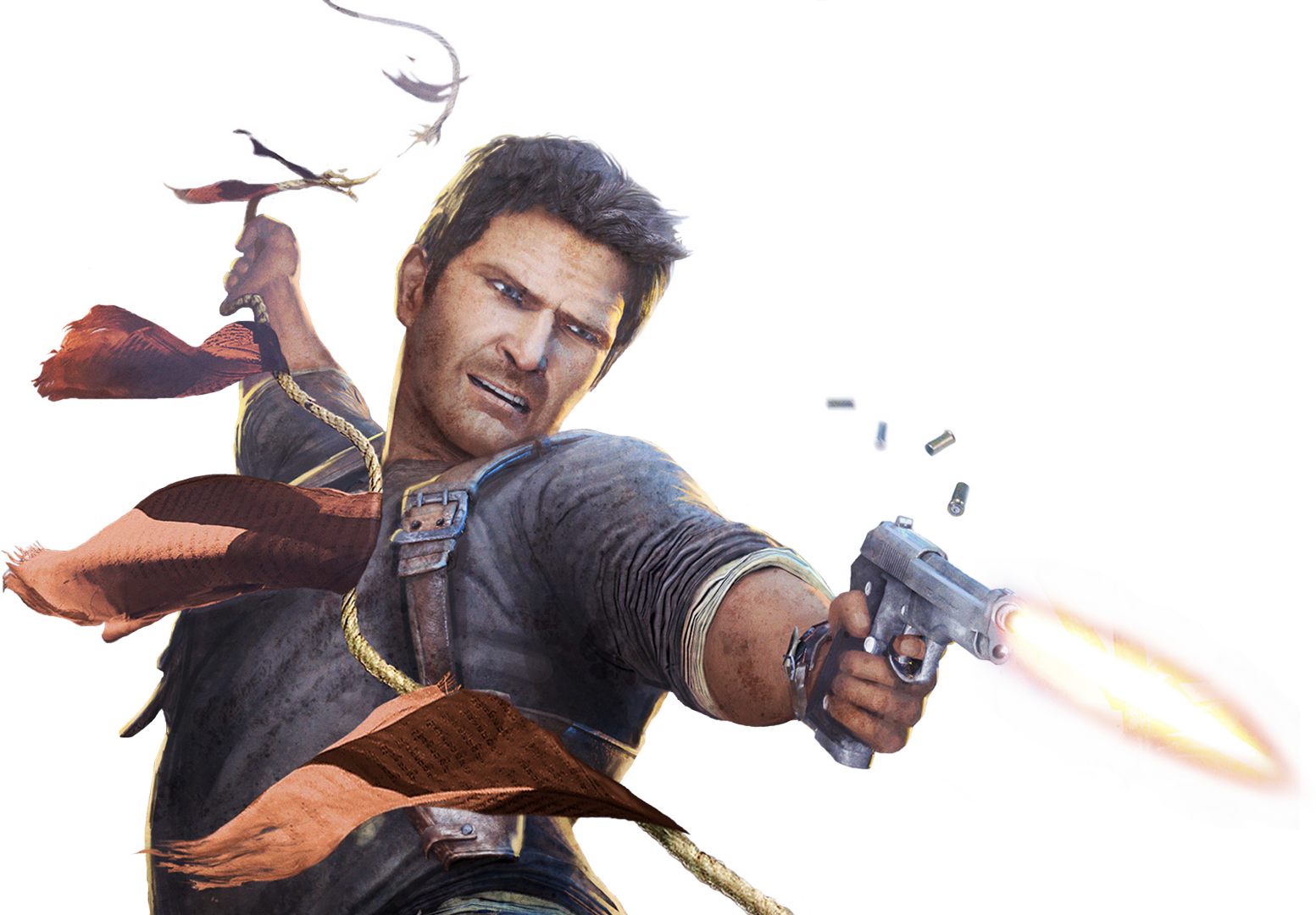 Nathan Drake Png Pic - Uncharted 2 Among Thieves Game (1553x1080), Png Download