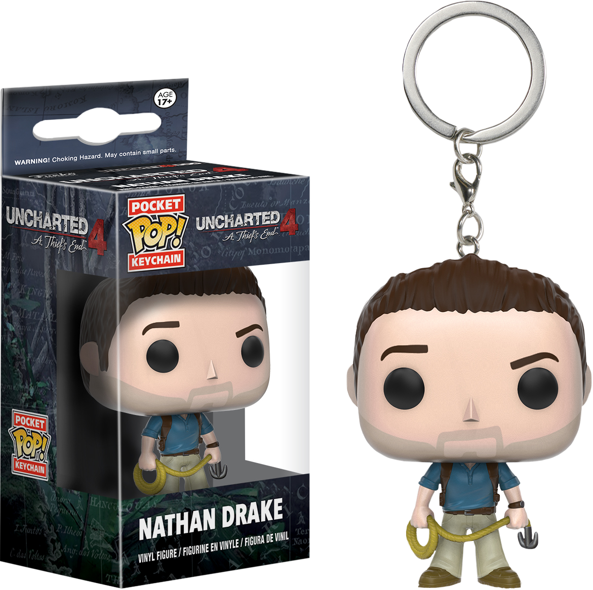 Uncharted - Nathan Drake Funko Keychain (1171x1166), Png Download