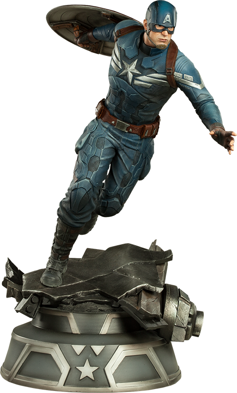 Captain America Statue By Sideshow Collectibles - Captain America - The Winter Soldier - Captain America (480x795), Png Download