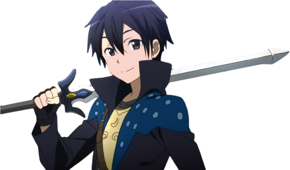 Kirito Kun From Sword - Black Swordsman Sword Art Online (1024x576), Png Download