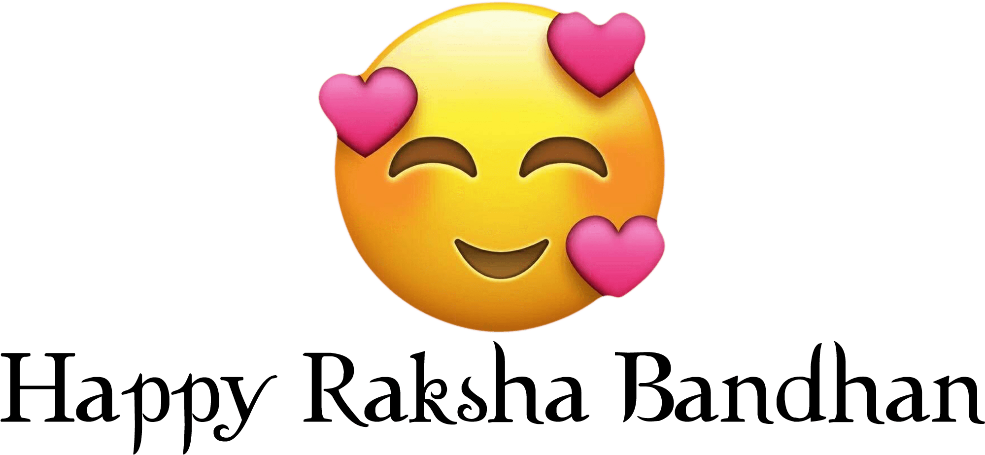Happy Emoji Raksha Bandhan Wish Png - Raksha Bandhan Text Png (2926x1106), Png Download