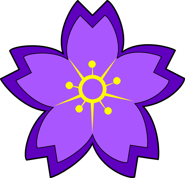 Original Png Clip Art File Purple Flower Svg Images (600x576), Png Download