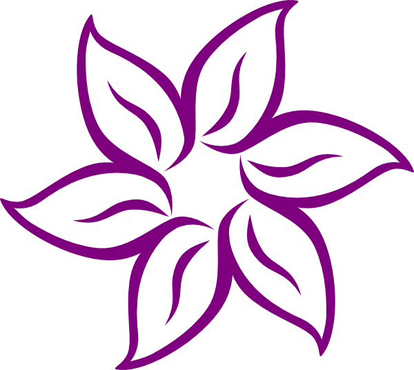 Purple Pink Flower Svg Clip Arts 600 X 536 Px (600x536), Png Download