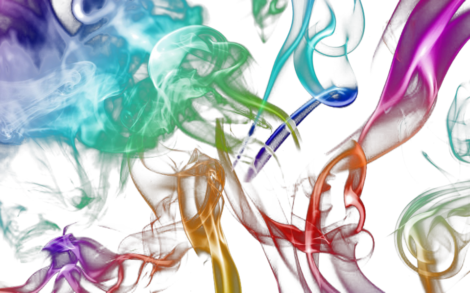 Share This Image - Rainbow Smoke Psd (960x600), Png Download