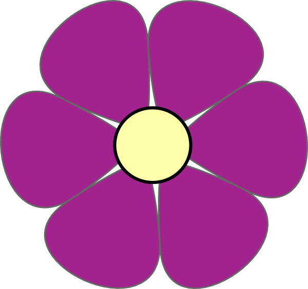 Clip Royalty Free Flower Clip Art At Clker Com Vector - Hippie Flowers Png (600x564), Png Download