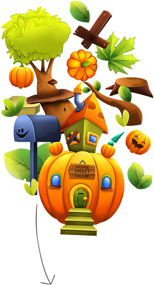 The Pumpkin House Island ○ (600x1077), Png Download