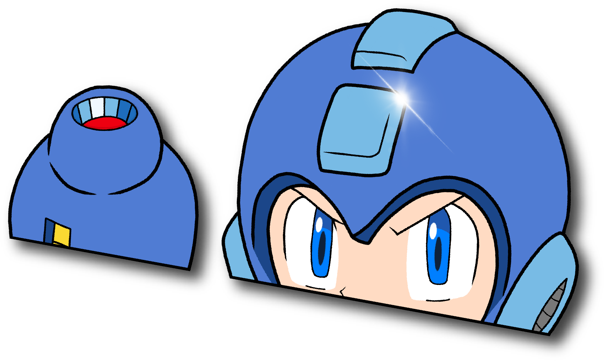 Image Of Mega Man - Cartoon (2560x1619), Png Download
