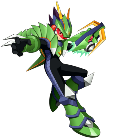 Greendragon - Mega Man Dragon Man (405x479), Png Download