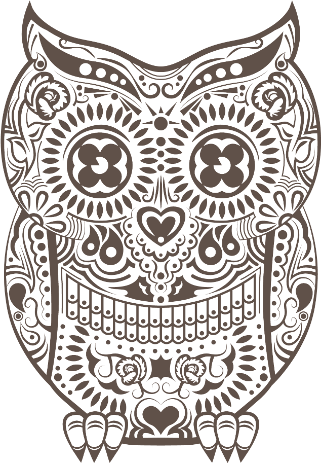 Hamsa Drawing Owl - Day Of Dead Owls (670x990), Png Download