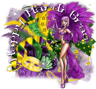 Mardi Gras Beads Png Pics Photos - Girls In Mardi Gras Sexy Cartoon (400x370), Png Download