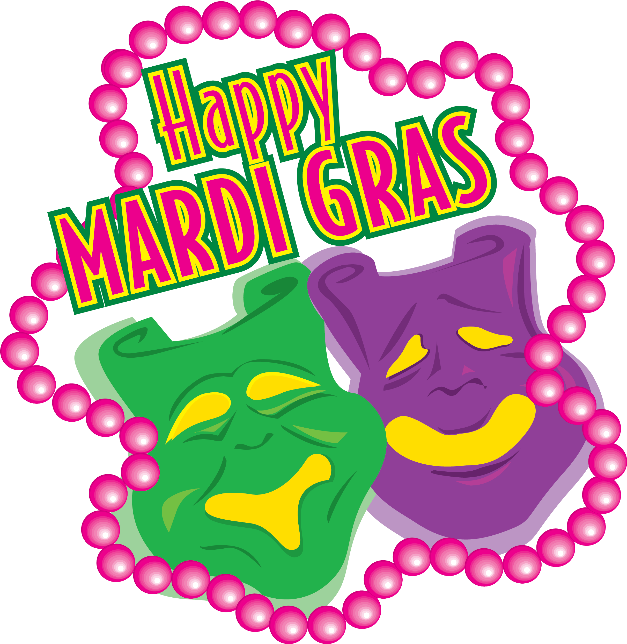 Mardi Gras Mask With Beads - Illustration (2550x3300), Png Download