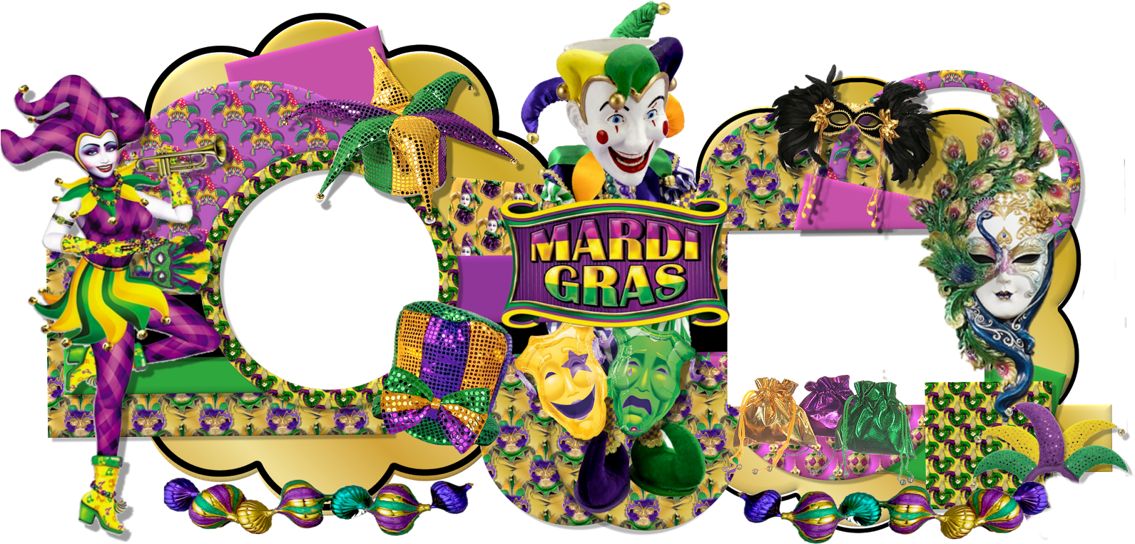Mardi Gras Beads Border Png - Venetian Style Wall Mask Masquerade Ball Wall Art Plaque (1600x809), Png Download