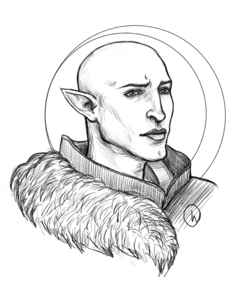 Solas, Because I Haven't Drawn His Face In Several - Sketch (500x577), Png Download