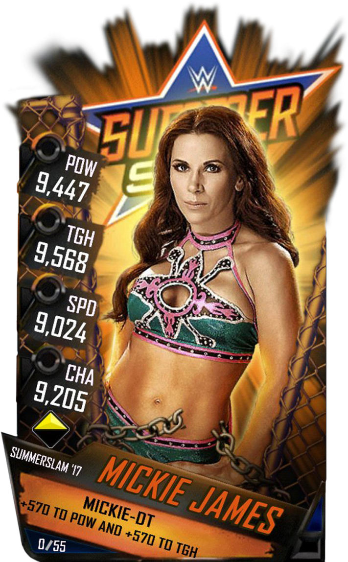 Supercard Mickiejames S3 14 Wrestlemania33 Supercard - Wwe Supercard Summerslam 17 Divas (733x1158), Png Download