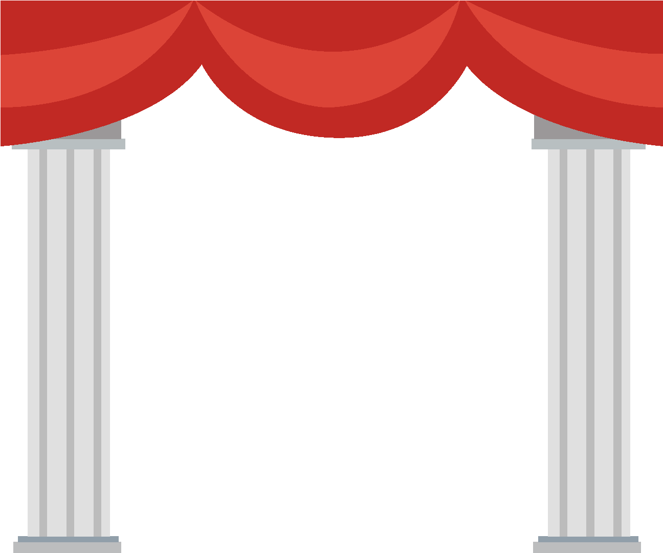 Hand Drawn Red Curtain Element - Window Valance (1772x1378), Png Download