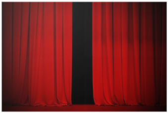Red Curtain On Theater Or Cinema Stage Slightly Open - Curtain (400x400), Png Download