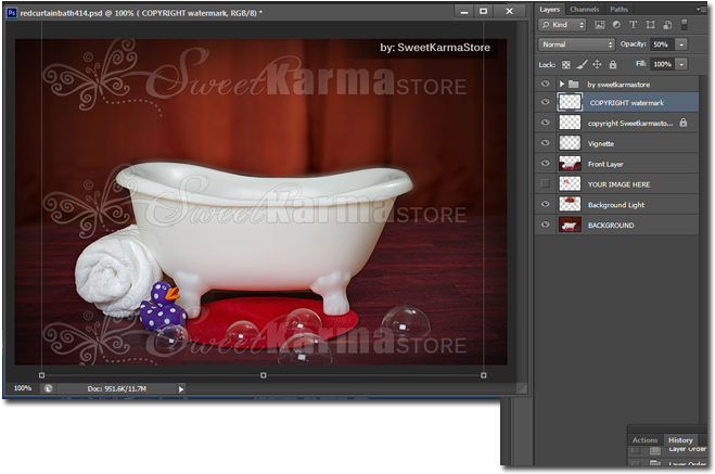 Red Curtain Bath - Bathtub (685x505), Png Download