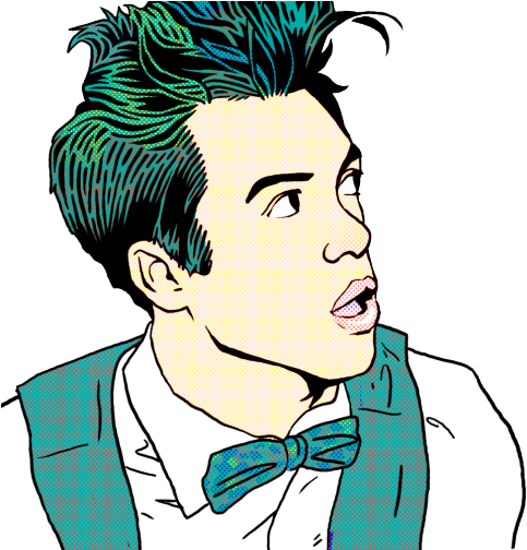 Sing Drawing Brendon Urie - Panic At The Disco Drawings (500x503), Png Download